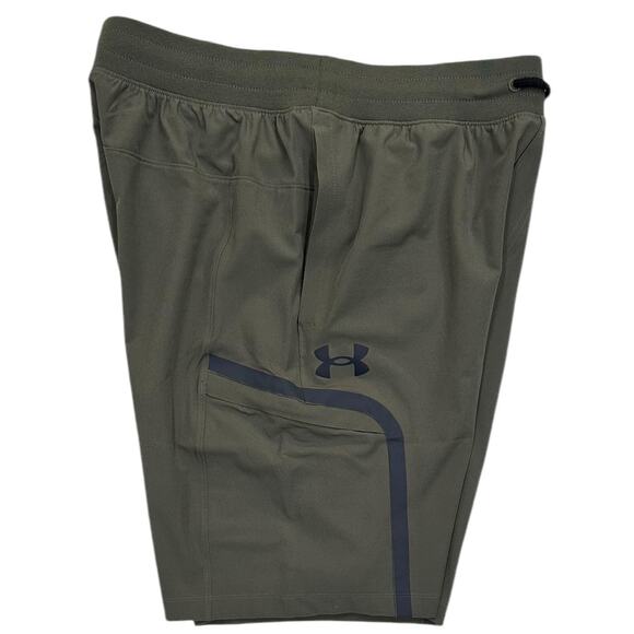 Under Armour Men's Sportstyle Elite Activewear Stretchy Cargo Shorts in Olive - Picture 2 of 7